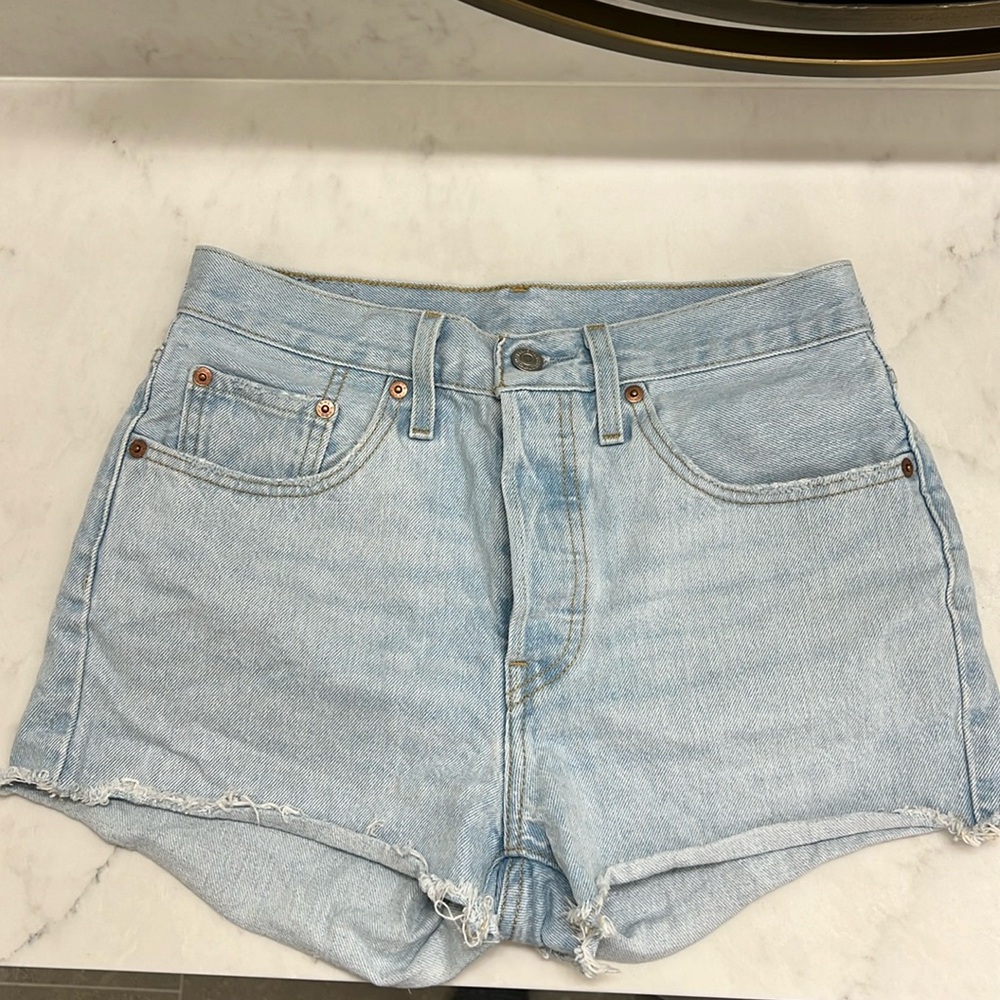 Levi’s 501 shorts- light indigo color